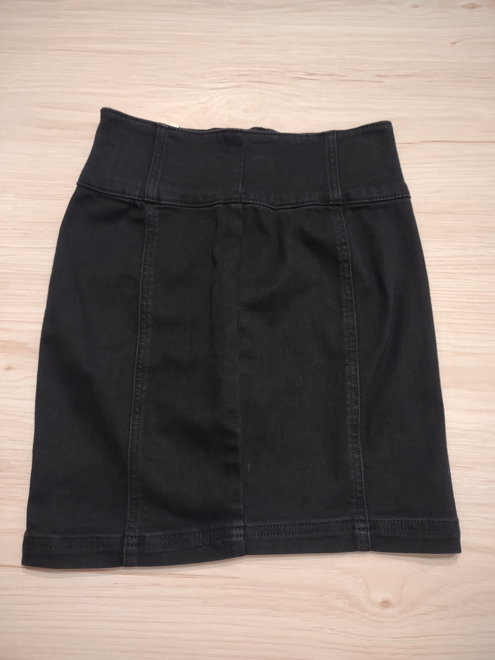 Women's Black Denim High Waisted Mini Skirt - Size 1 New Junior 25